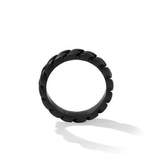 Load image into Gallery viewer, Curb Chain Band Ring in Black Titanium, 6mm
