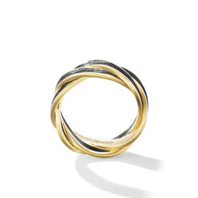 Load image into Gallery viewer, DY Helios Band Ring in 18K Yellow Gold with Forged Carbon, 9mm
