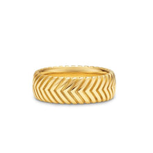 Load image into Gallery viewer, Chevron Band Ring in 18K Yellow Gold, 8mm
