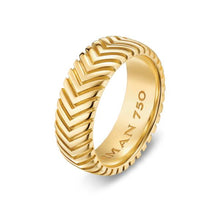 Load image into Gallery viewer, Chevron Band Ring in 18K Yellow Gold, 8mm
