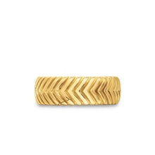 Load image into Gallery viewer, Chevron Band Ring in 18K Yellow Gold, 8mm
