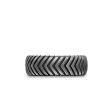 Load image into Gallery viewer, Chevron Band Ring in Titanium, 8mm
