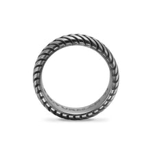 Load image into Gallery viewer, Chevron Band Ring in Titanium, 8mm
