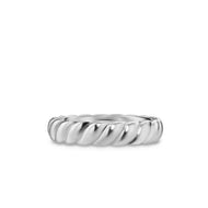 Sculpted Cable Band Ring in 18K White Gold, 5mm