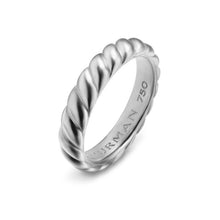 Load image into Gallery viewer, Sculpted Cable Band Ring in 18K White Gold, 5mm
