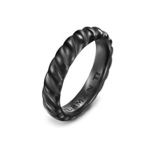 Load image into Gallery viewer, Sculpted Cable Band Ring in Black Titanium, 5mm
