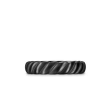 Load image into Gallery viewer, Sculpted Cable Band Ring in Black Titanium, 5mm
