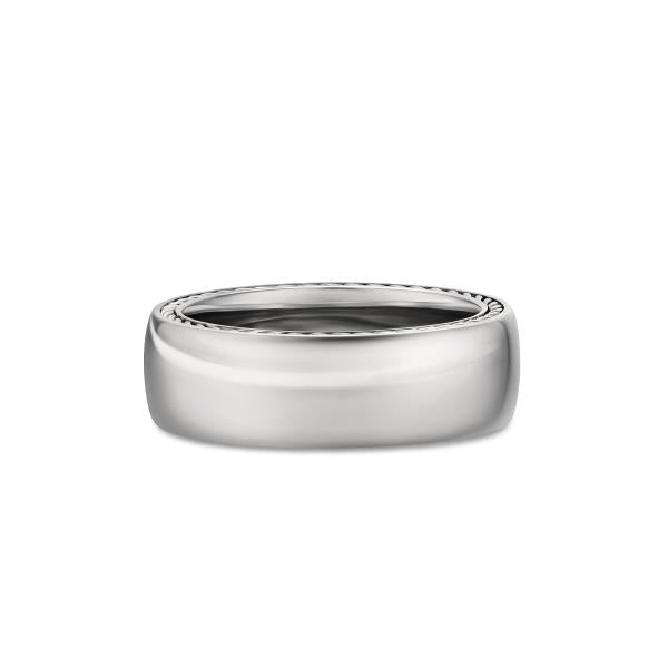 Streamline Band Ring in 18K White Gold, 8mm