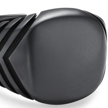 Load image into Gallery viewer, Chevron Signet Ring in Black Titanium, 18mm
