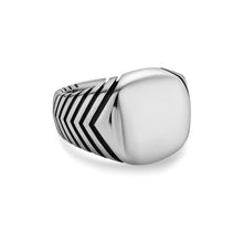 Load image into Gallery viewer, Chevron Signet Ring in Sterling Silver, 18mm

