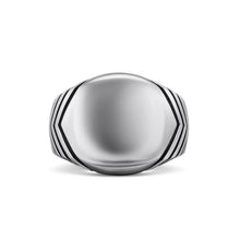 Load image into Gallery viewer, Chevron Signet Ring in Sterling Silver, 18mm
