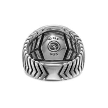 Load image into Gallery viewer, Chevron Signet Ring in Sterling Silver, 18mm
