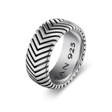 Load image into Gallery viewer, Chevron Band Ring in Sterling Silver, 10mm
