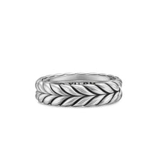 Load image into Gallery viewer, Chevron Band Ring in Sterling Silver, 6.2mm
