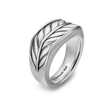 Load image into Gallery viewer, Chevron Three Sided Signet Ring in Sterling Silver, 12.5mm

