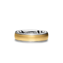Load image into Gallery viewer, Streamline Band Ring in Sterling Silver with 18K Yellow Gold, 6.2mm
