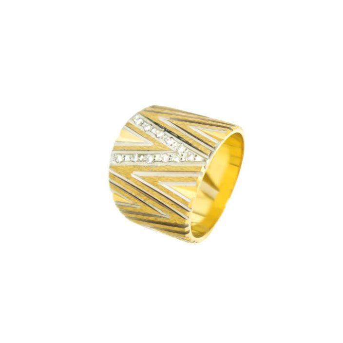 Royal Estate Wide Grooved Diamond Band