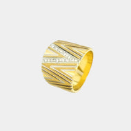 Royal Estate Wide Grooved Diamond Band