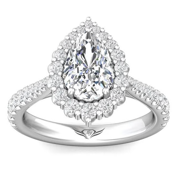 Martin Flyer Pear Shaped Diamond Halo Ring