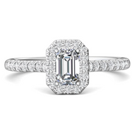 Martin Flyer Emerald Cut Diamond Engagement Ring