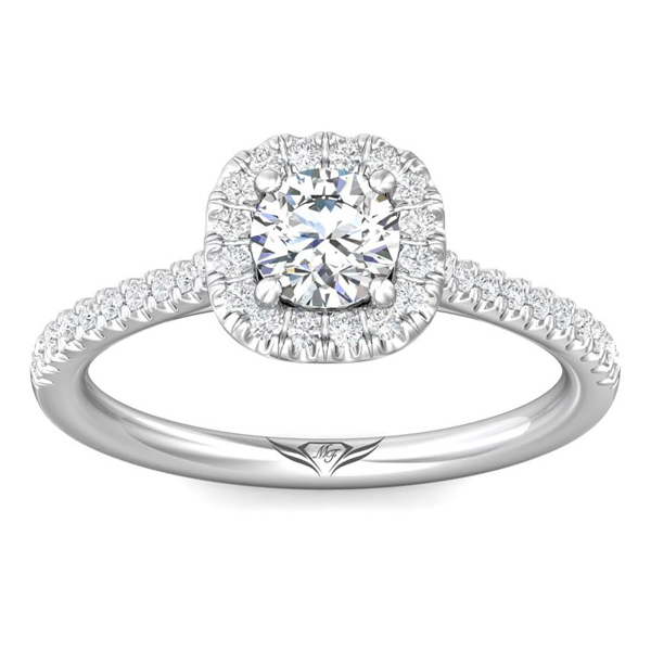 Martin Flyer Cushion Halo Diamond Engagement Ring