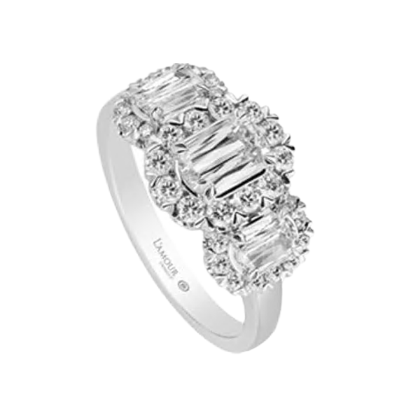 Christopher Designs 3 Station Diamond Ring
