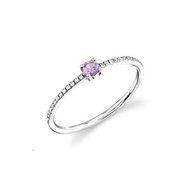 Royal Collection Diamond & Pink Sapphire Stackable Ring