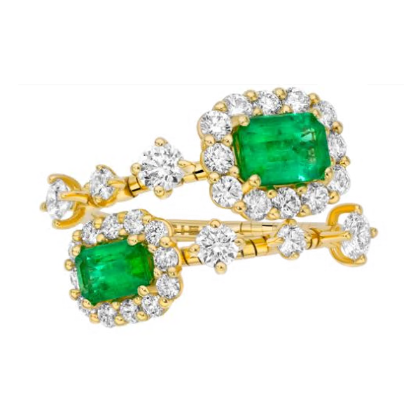 Mattia Cielo Diamond & Emerald Coil Ring