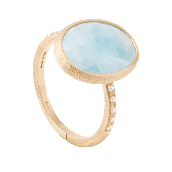 Marco Bicego Diamond & Aquamarine Ring