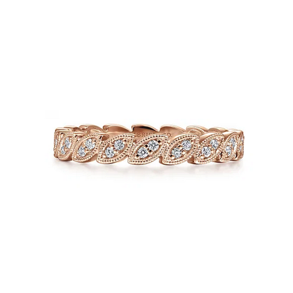 Gabriel Scalloped Marquise Stackable Diamond Ring