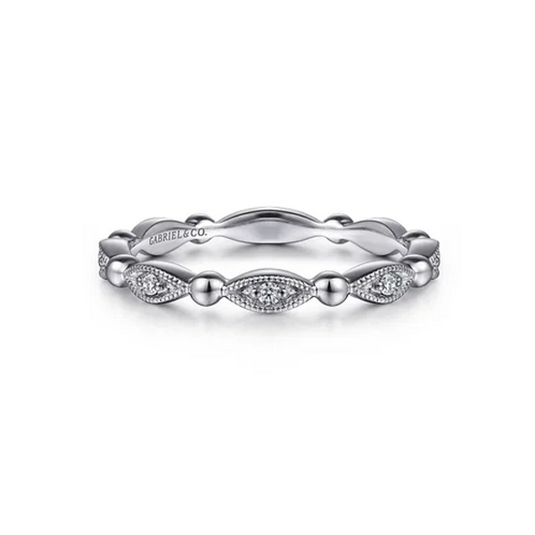 Gabriel Bujukan Marquise Station Diamond Stackable Ring