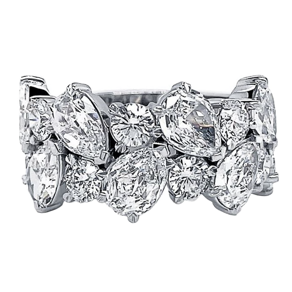 Christopher Designs Alternating Criss Cross Diamond Ring