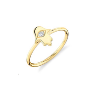 Royal Collection Diamond Eye Hamsa Stackable Ring