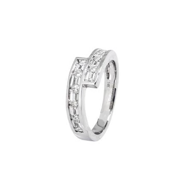 Royal Collection Channel Set Diamond Bypass Ring