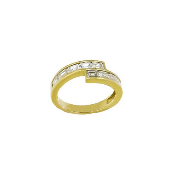 Royal Collection Channel Set Diamond Bypass Ring