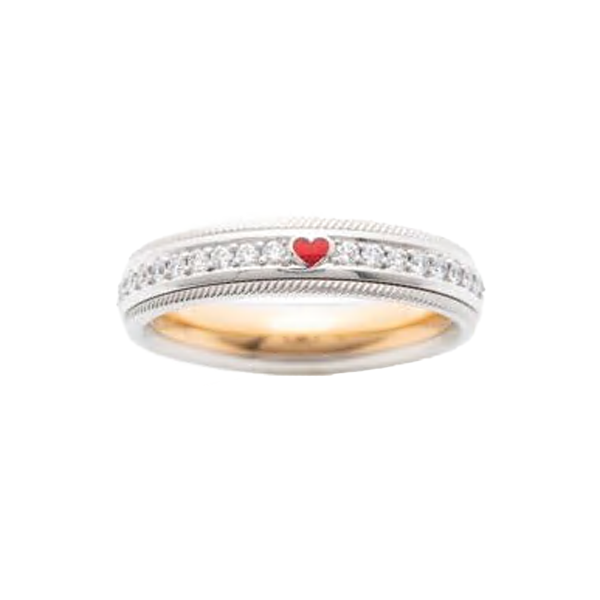 Wellendorff Declaration of Love Enamel Heart & Diamond Ring