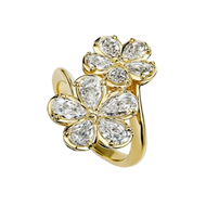 Christopher Designs Diamond Petal Flower Ring