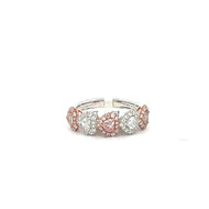 Royal Collection Fancy Pink Diamond Heart Halo Ring in White Gold