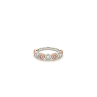 Royal Collection Alternating Pink and White Diamond Cluster Ring — White Gold
