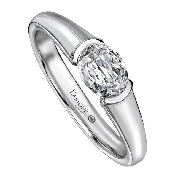 Christopher Designs Half Bezel Set L'Amour Diamond Ring