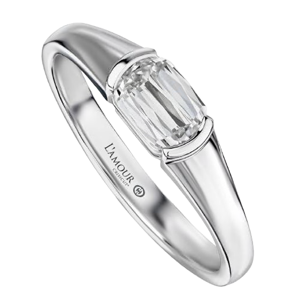 Christopher Designs Half Bezel Set L'Amour Diamond Ring