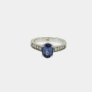 Royal Estate Vintage-Style Oval Tanzanite Multistone Ring in White Gold