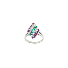 Load image into Gallery viewer, Royal Estate Multi Row Diamond Ruby &amp; Emerald Ring
