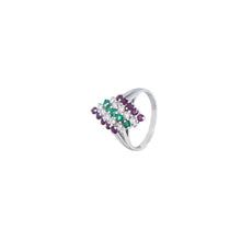 Load image into Gallery viewer, Royal Estate Multi Row Diamond Ruby &amp; Emerald Ring
