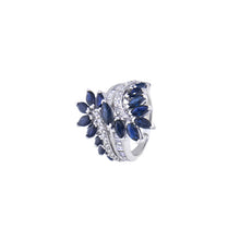 Load image into Gallery viewer, Royal Estate 14K White Gold Sapphire and Diamond Statement Ring
