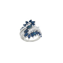 Load image into Gallery viewer, Royal Estate 14K White Gold Sapphire and Diamond Statement Ring
