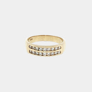 Royal Estate Yellow Gold Two-Row Diamond Band Ring
