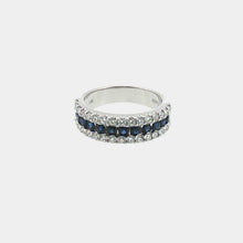 Load image into Gallery viewer, Royal Estate 14K White Gold 1.00 CT Diamond &amp; 0.72 CT Sapphire Band Ring
