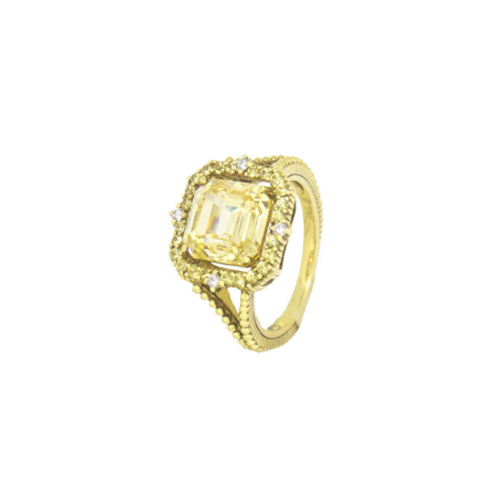 Judith Ripka Yellow Crystal & Sapphire Ring