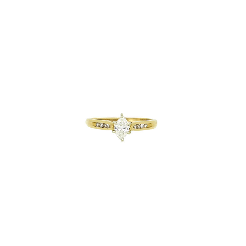 Royal Estate 14K Yellow Gold Marquise Diamond 0.50ct Engagement Ring